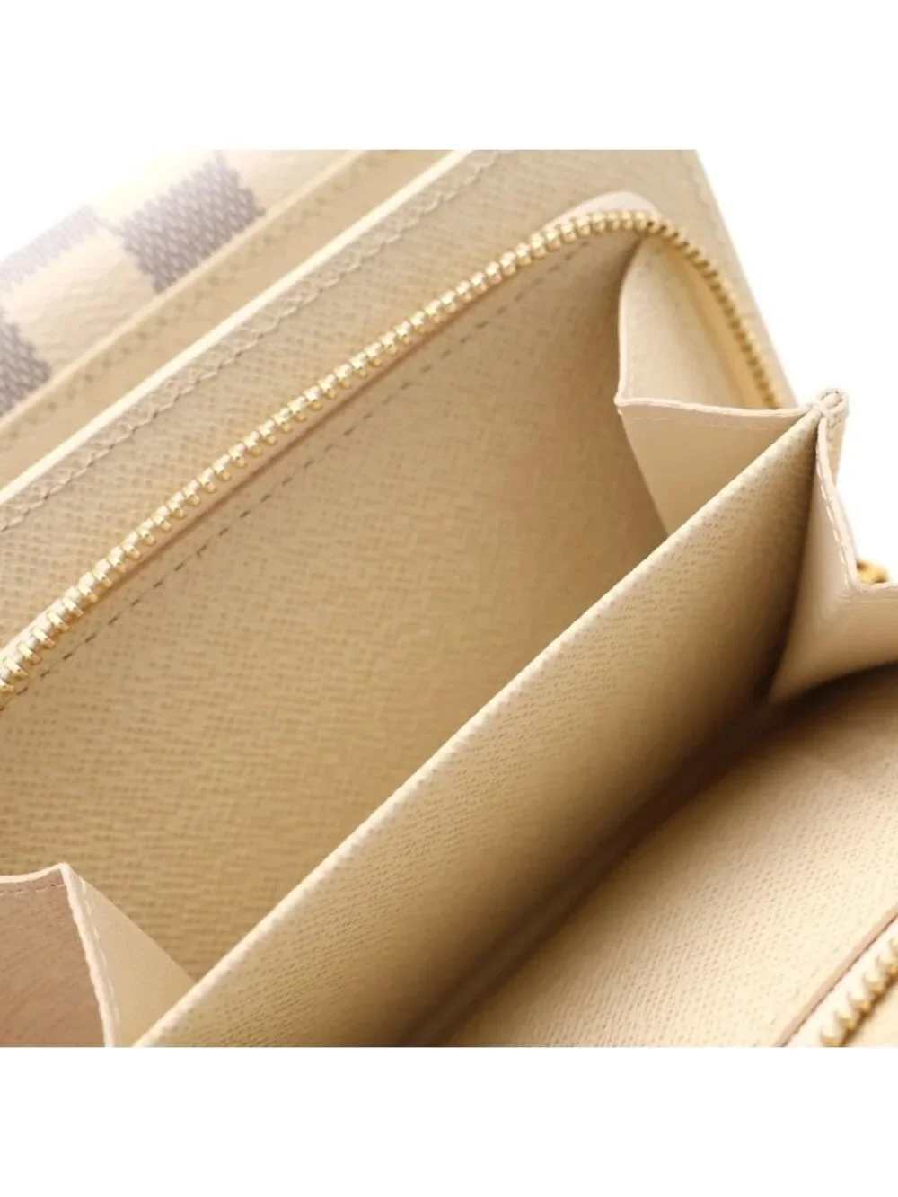 Louis Vuitton Damier Azur Portefeuille Joy Leather Trifold Wallet Compact White